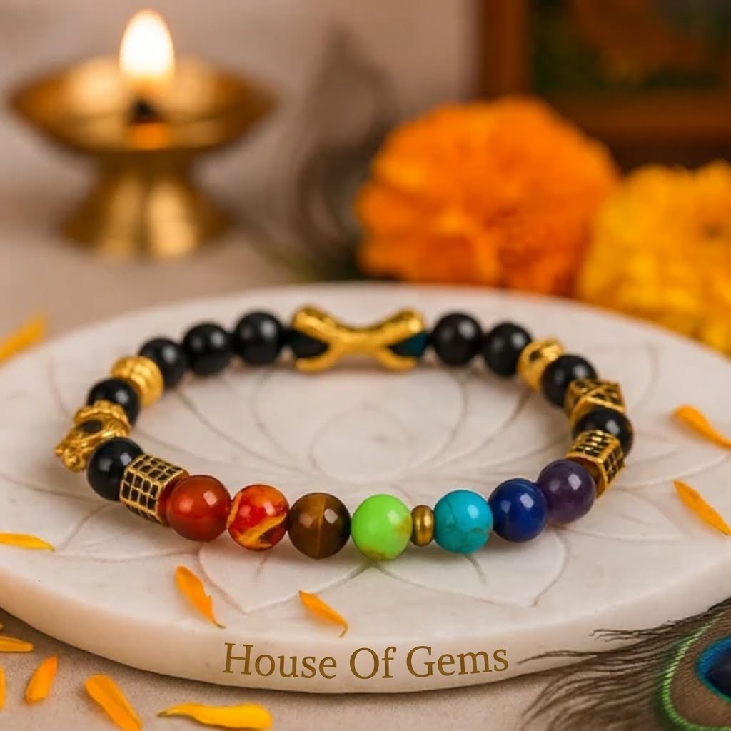 7 Chakra Destiny Claw Bracelet ? Manifestation & Energy Alignment with 7 Chakra Stones | 8mm Beads